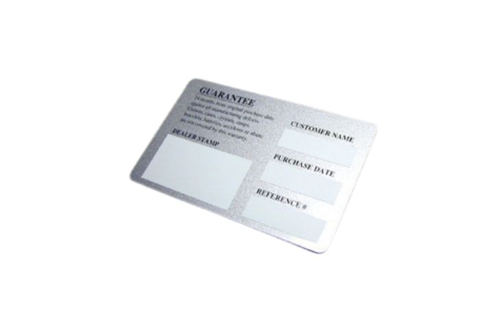 Guarantee / warranty cards